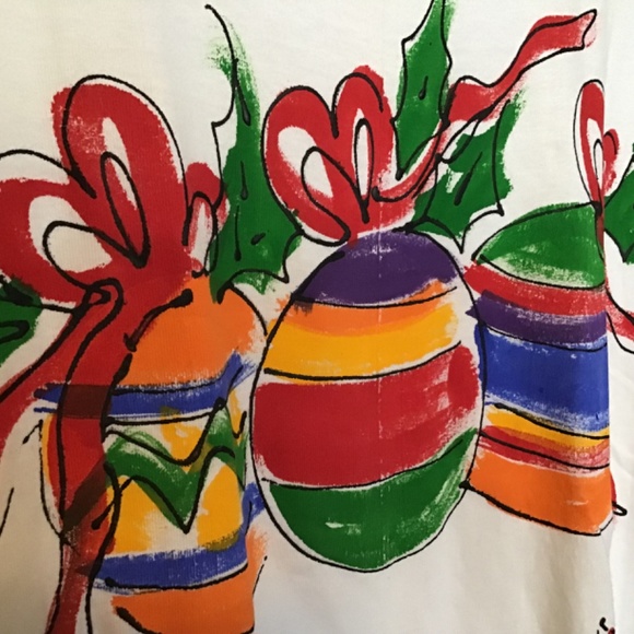 NWT vintage 1995 Hand painted Christmas T-shirt - Picture 4 of 12